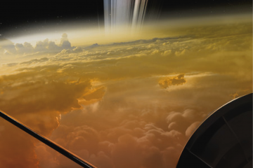 Recreación de la Nasa de las últimas imágenes tomadas por la Sonda Cassini antes de estrellarse contra Saturno.