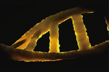 Bucle de ADN como carátula de un capítulo de A Ciencia Cierta: Diagnósticos genéticos