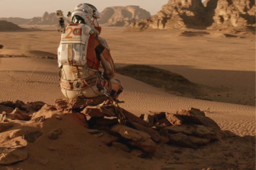 Fotograma de The Martian como portada de Guía del viajante galáctico y medicina espacial: Aparici en Órbita
